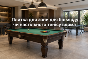 Плитка для зони для більярду чи настільного тенісу вдома фото