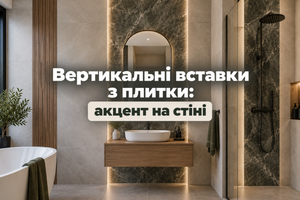Вертикальні вставки з плитки: акцент на стіні фото