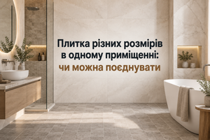 Плитка різних розмірів в одному приміщенні: чи можна поєднувати фото