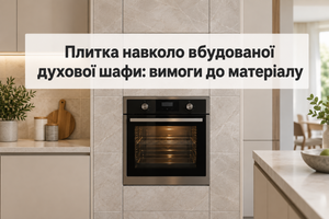 Плитка навколо вбудованої духової шафи: вимоги до матеріалу фото