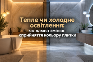 Тепле чи холодне освітлення: як лампа змінює сприйняття кольору плитки фото