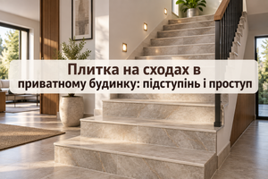 Плитка на сходах в приватному будинку: підступінь і проступ фото